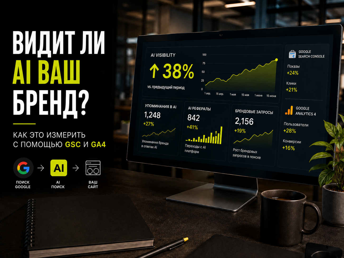 Как измерить видимость бренда в AI-поиске: руководство по Google Search Console и GA4