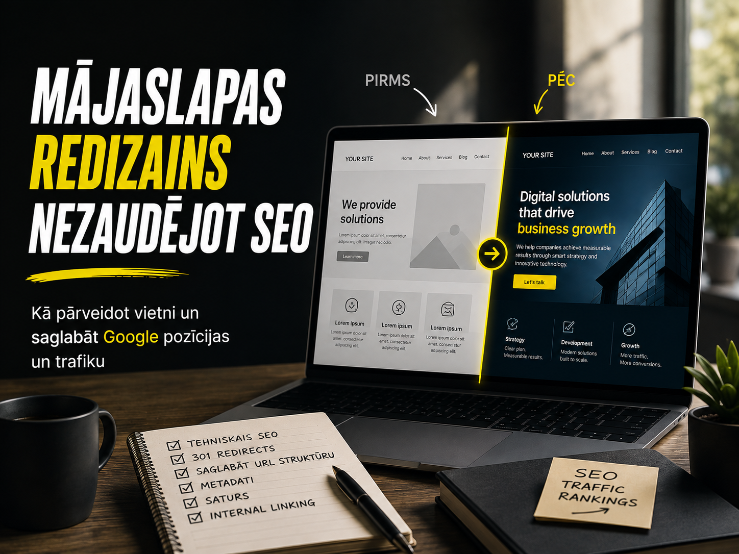 Kā veikt mājaslapas redizainu, nezaudējot SEO, datplūsmu un klientu pieprasījumus?