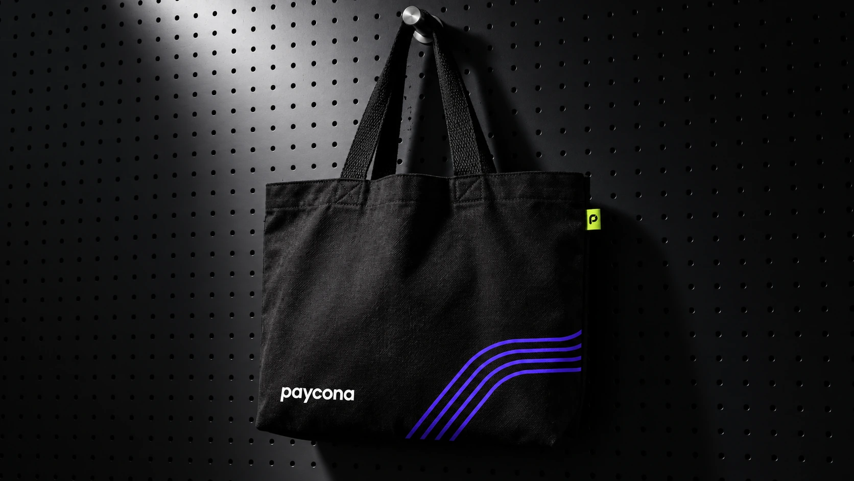 Paycona: A restrained application on a canvas tote