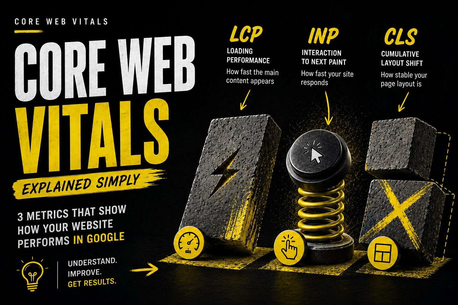 Core Web Vitals explained simply: LCP, INP and CLS metrics