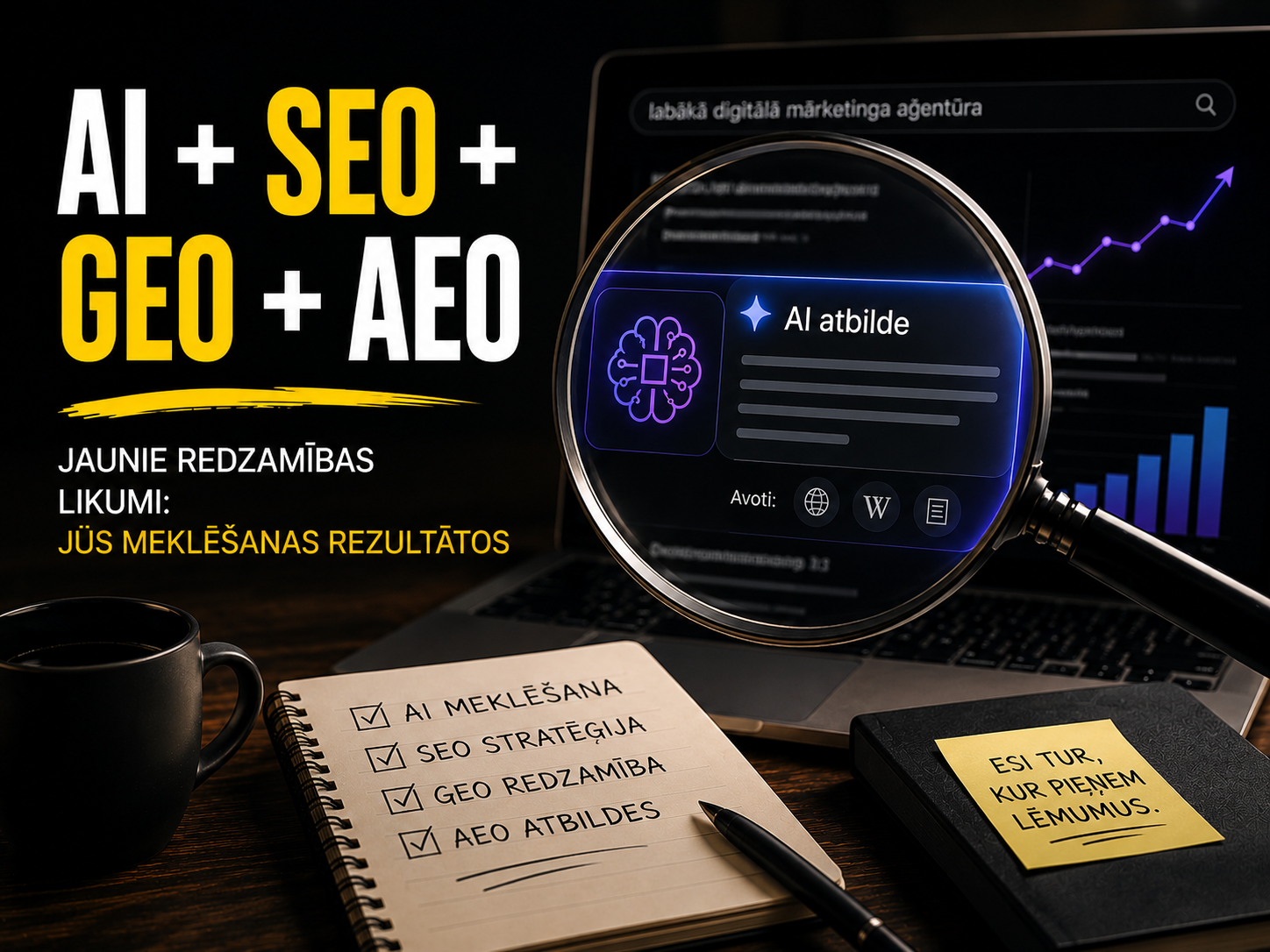 AI SEO, GEO un AEO: kas patiešām strādā?