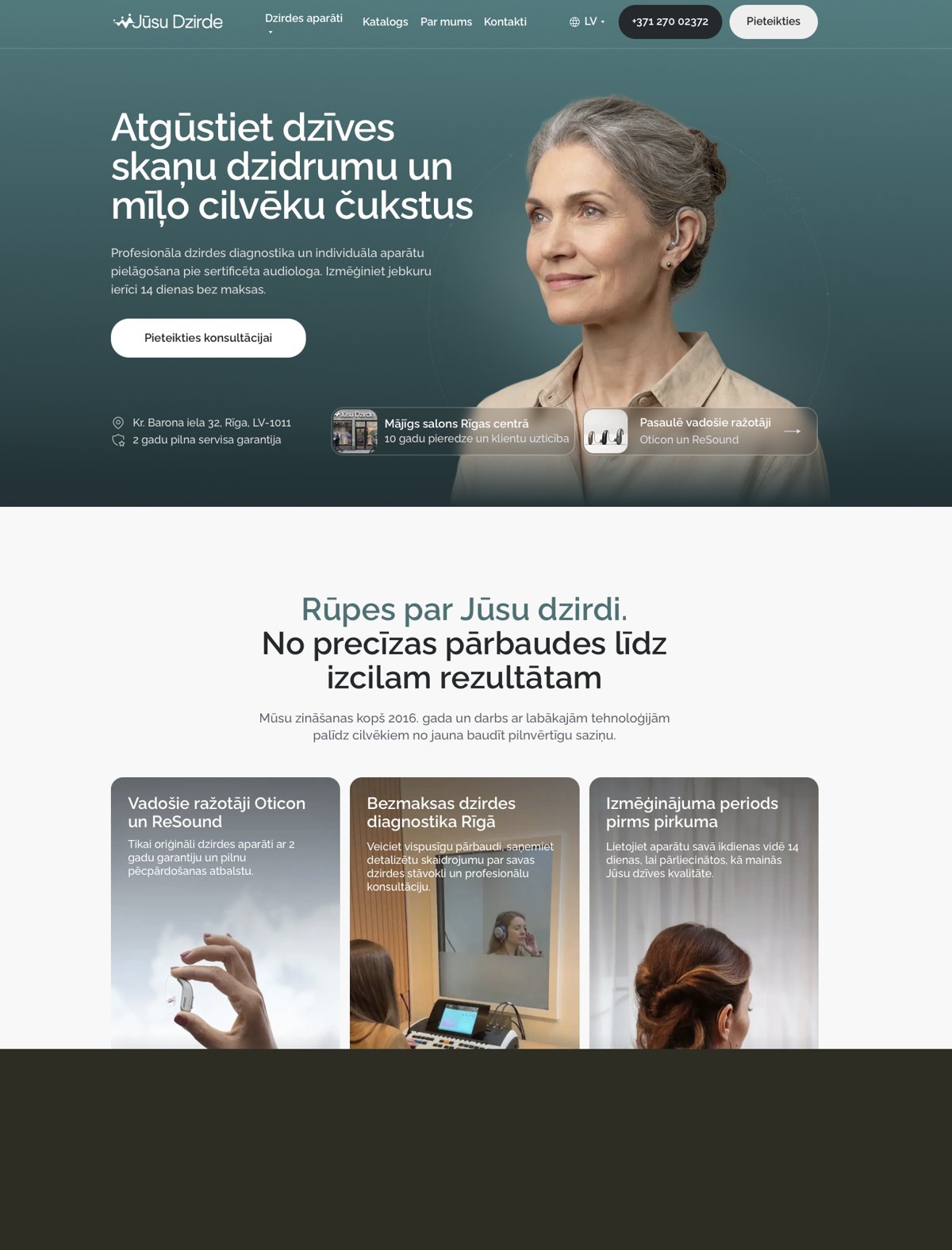 Jūsu Dzirde - Mājaslapa no nulles oficiālajam Oticon pārstāvim