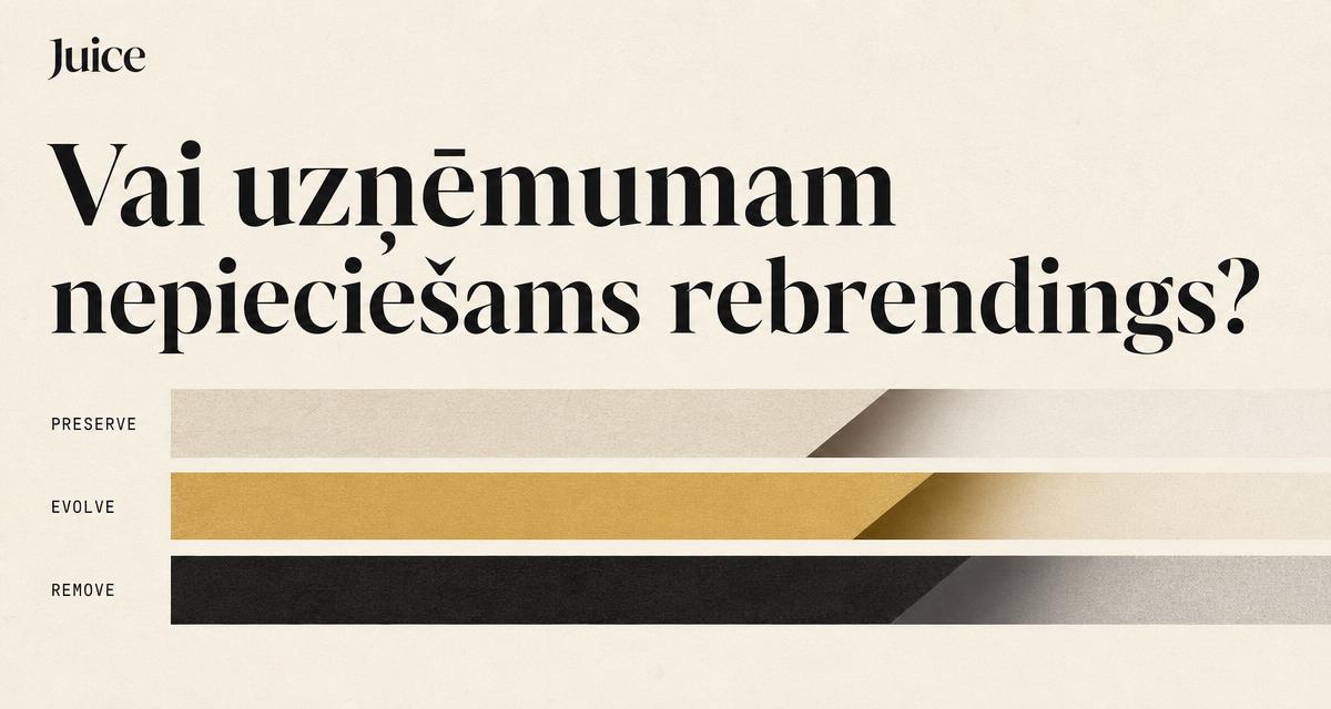 Vai uzņēmumam nepieciešams rebrendings? - Juice lēmumu sistēma zīmola pārmaiņām